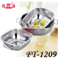High Quality Stainless Square Shape Fruit Basket with Ear